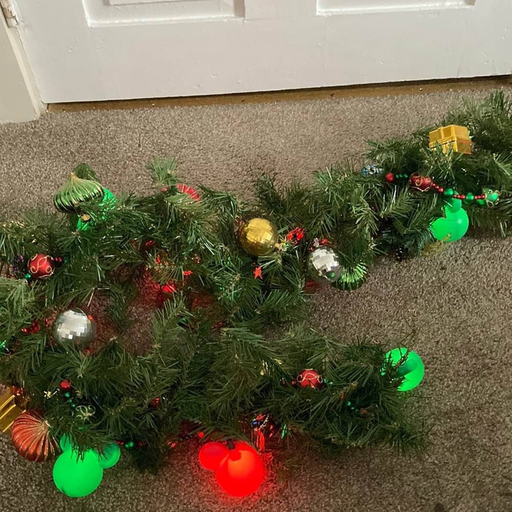 Strand Disney Mickey Mouse garland stairway wrap around.